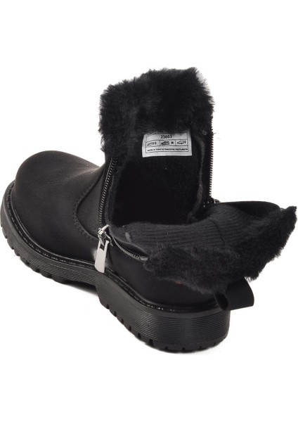 23003-P Siyah-Zümrüt Içi Kürklü Çocuk Bot fırsatları