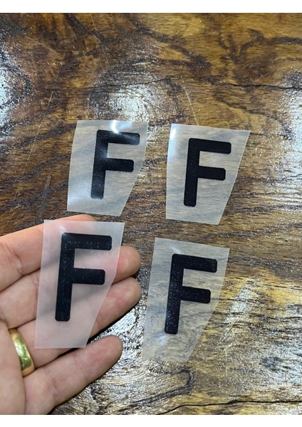 4 Adet Ütü İle Yapışan F Harfi Transfer Baskı Arma Harf 4 x 3 cm
