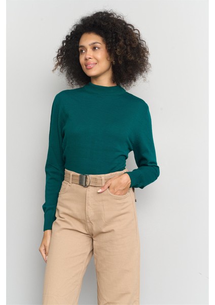 Çetinkaya Miramira 2254 Dik Yaka Triko Yeşil