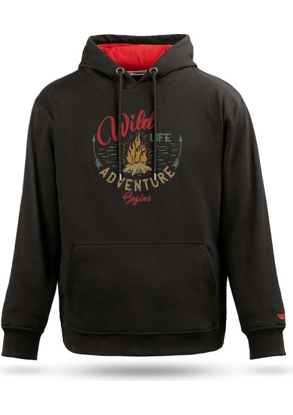 Wild Life Adventure Tasarım Kapşonlu Sweatshirt