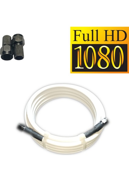 RG6-U44K/FULL Hd/3d Siyah Contalı F Konnektörlü Anten Uydu Kablosu(2metre)