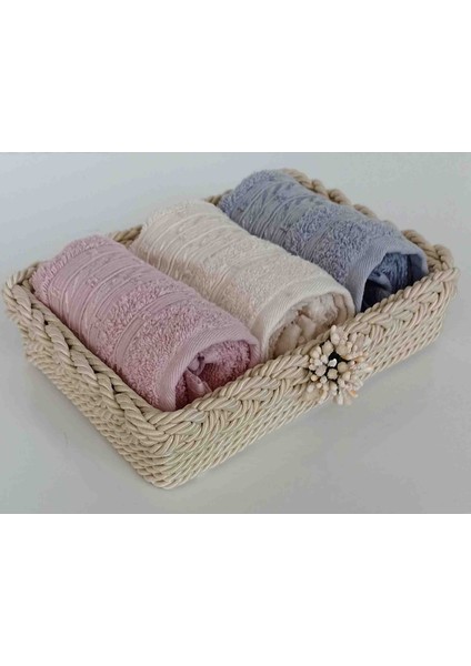 Havlulu Örgü Sepet Pamuklu Güpürlü 30 x 50 cm 5 Adet Ufak Mutfak Havlu Hediyelik Bohçalık Çeyizlik indirimleri