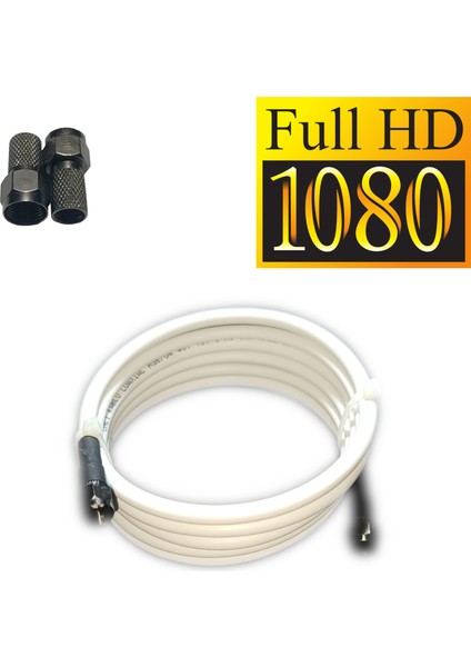 Rg6-U4 4k/full Hd/3d Siyah Contalı F Konnektörlü Anten Uydu Kablosu( 8 Metre)