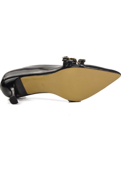 458296 Siyah Rugan Ince Topuklu Kadın Abiye Ayakkabı indirimleri