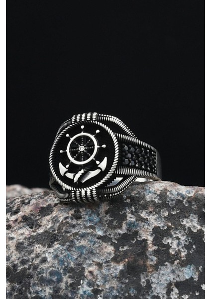 Gümüş Çapa Dümen 925 Ayar Gümüş Erkek Yüzüğü 901225