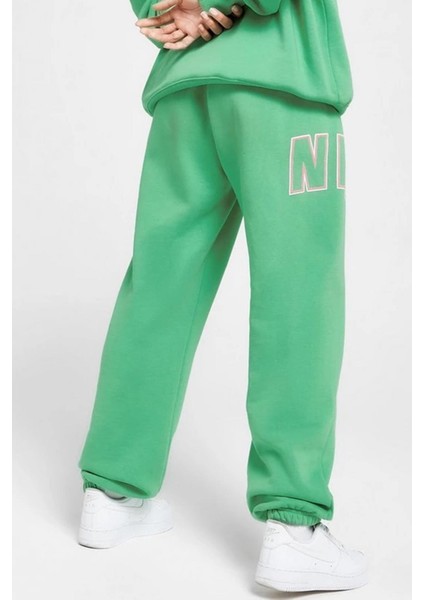 Phoenix Fleece High Waisted Loose Fit Sweatpant Oversize Eşofman Altı Yeşil modelleri