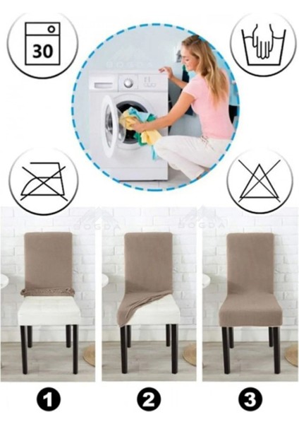 Sandalye Kılıfı Likralı Yıkanabilir Esnek Lastikli Bambu Sandalye Örtüsü 6' Lı Paket fırsatları