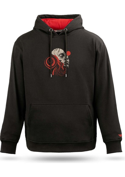 Surreal Face Tasarım Kapşonlu Sweatshirt