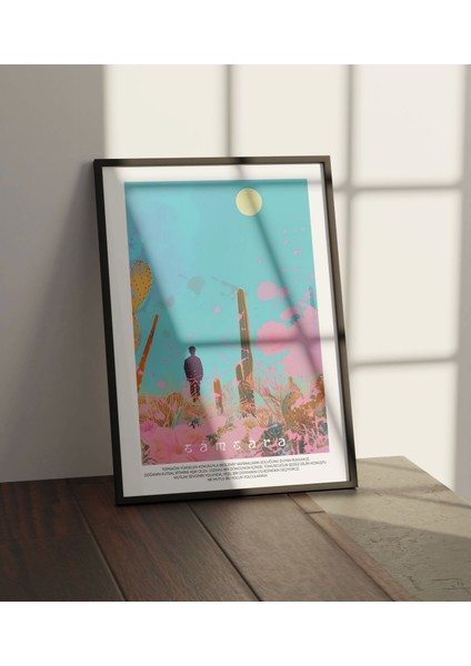 Manzara Kaktüs Doğa Baskı Tablo, Art Print Poster