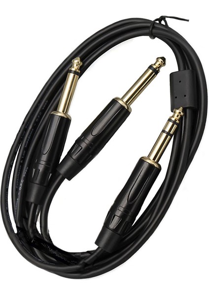 BK Teknoloji 6.35MM 1/4 Trs Stereo To 2X6.35MM Ts Mono Y Splitter Kablo - 1.5 Metre