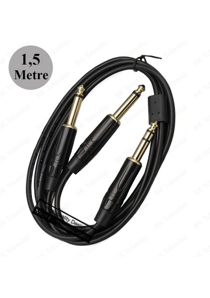 BK Teknoloji 6.35MM 1/4 Trs Stereo To 2X6.35MM Ts Mono Y Splitter Kablo - 1.5 Metre