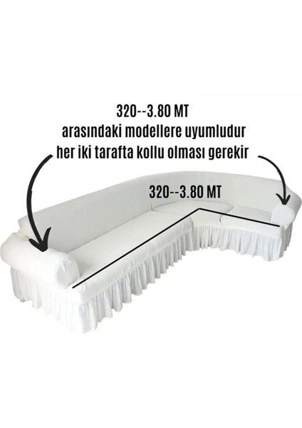 Bürümcük Kumaş, Etekli L Köşe Koltuk Örtüsü. 1 Adet Esnek, Lastikli, Süngerli L Koltuk Kılıfı
