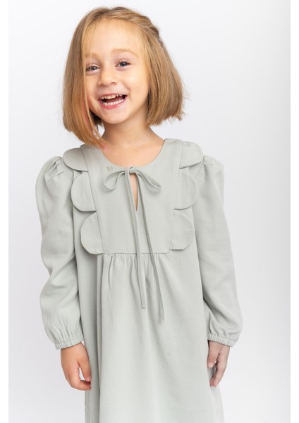 Bağcıklı Papatya Detaylı Kız Çocuk Elbise Mint fiyatları