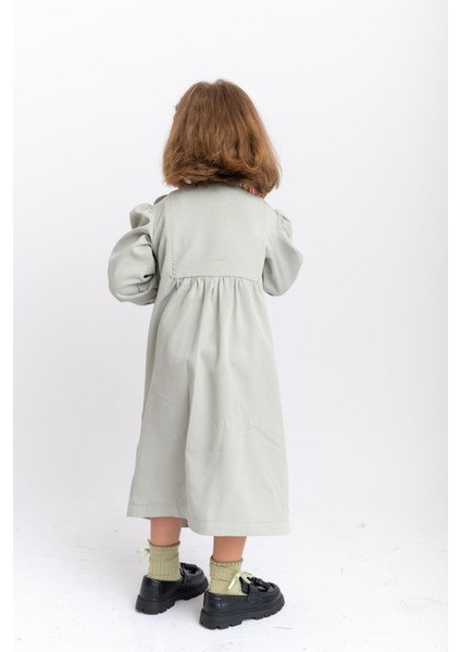 Bağcıklı Papatya Detaylı Kız Çocuk Elbise Mint modelleri