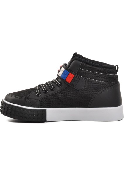 North-F Siyah-Beyaz Unisex Çocuk Spor Ayakkabı