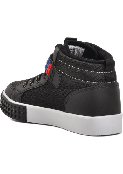 North-F Siyah-Beyaz Unisex Çocuk Spor Ayakkabı