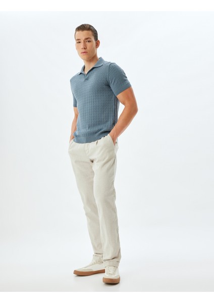 Triko Kazak Kısa Kollu Polo V Yaka Örgü Dokulu Pamuklu fiyatları