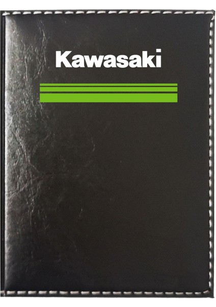 Kawasakı Logolu Siyah Ruhsat Kabı