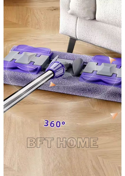 Yedek Bezli Mandallı Mikrofiber Temizlik Mop Seti, Mor veya Yeşil renk seçenekleri