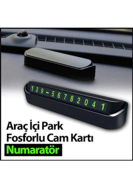 Araç Içi Park Telefon Numarası Fosforlu Numaratör Oto Cam Kartı