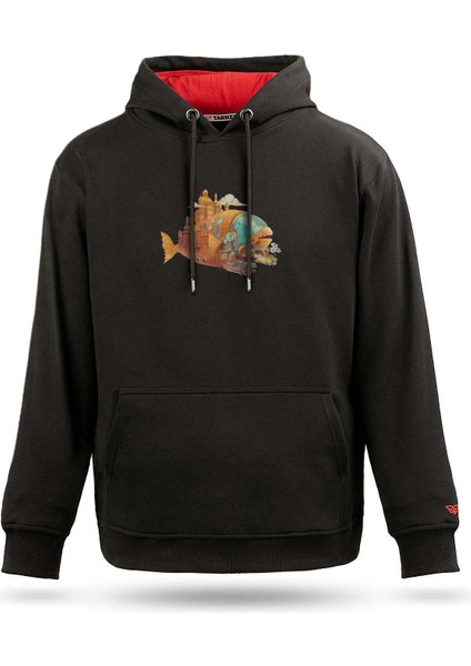 Towards To Horizon Tasarım Kapşonlu Sweatshirt