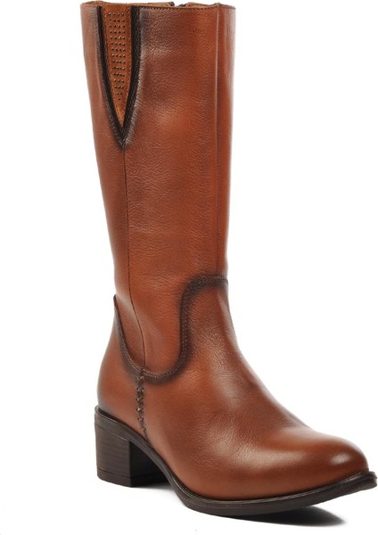 Voyager 9289 Taba Içi Polarlı Deri Kadın Çizme