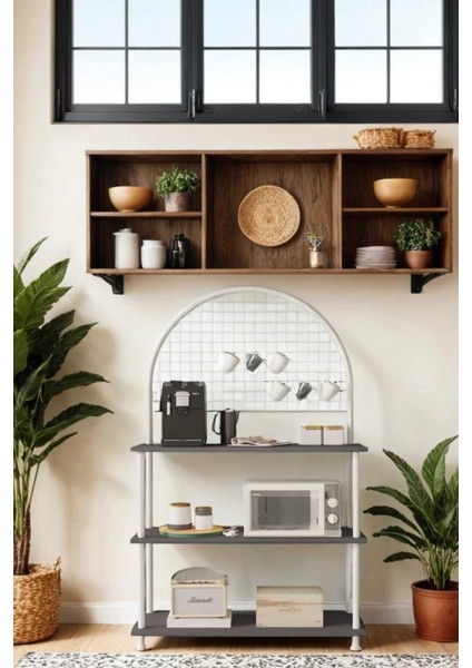Çevir Kur Antrasit BD Kahve Köşesi Dolabı, , Mutfak Düzenleyici 71*136*35 cm fiyatları