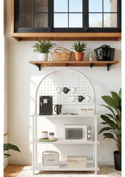 Çevir Kur Beyaz BD Kahve Köşesi Dolabı, , Mutfak Düzenleyici 71*136*35 cm