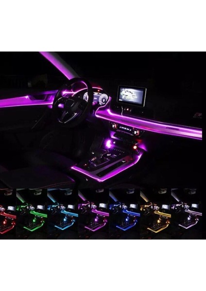 Araç Içi App Kontrollü Rgb Atmosfer Ambiyans Led Neon Lamba 5 Parça 6 Metre modelleri