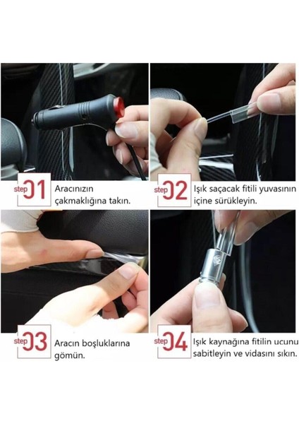 Araç Içi App Kontrollü Rgb Atmosfer Ambiyans Led Neon Lamba 5 Parça 6 Metre indirimleri