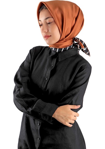 Taba Çizgi Desen Twill Ipek Eşarp fiyatları