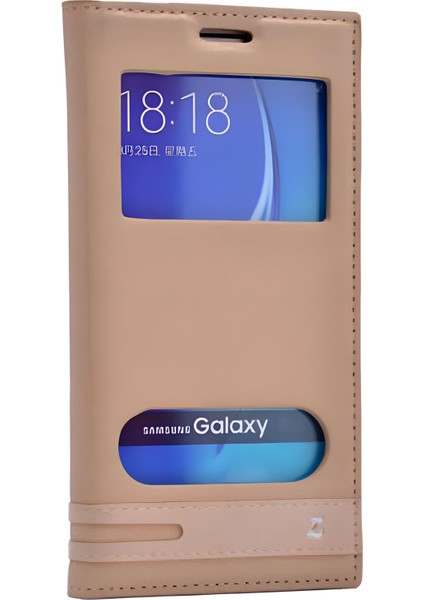 Cepustik Telefon Aksesuarları Samsung Galaxy J7 2015 Kılıf Pencereli Elite Kapaklı Kılıf