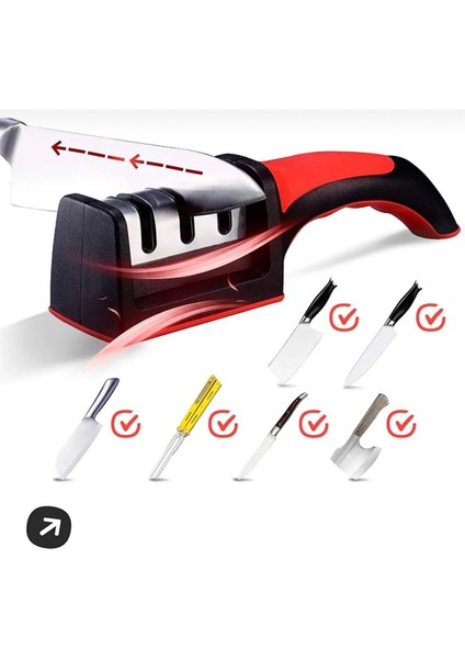 Bıçak Bileme Aleti 3 Açılı Elmas El Bıçakları Bileme Aparatı Ergonomik Saplı Mutfak Aleti fırsatları