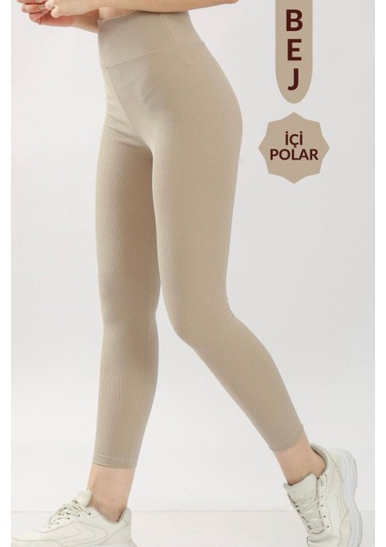 Kadın Yüksek Bel Şardonlu Incelten Toparlayıcı Fitilli Tayt 1055 modelleri