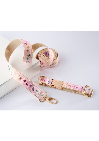 Unicorn Pembe Köpek Boyun Tasması ve Gezdirme Kayışı Set ,ayarlanabilir Köpek Tasması ,lüks Köpek Tasması fiyatları