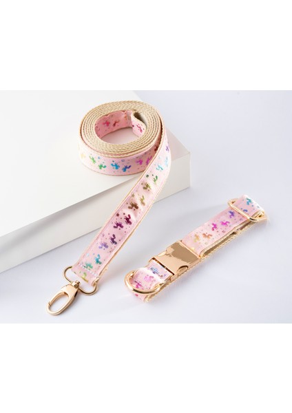 Unicorn Pembe Köpek Boyun Tasması ve Gezdirme Kayışı Set ,ayarlanabilir Köpek Tasması ,lüks Köpek Tasması fırsatları
