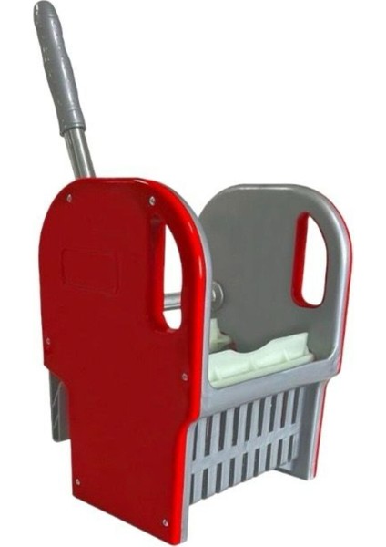 Çift Kovalı Krom Paspas Arabası ve 20'li Islak Mop Seti, Kırmızı ve Mavi Renkli indirimleri