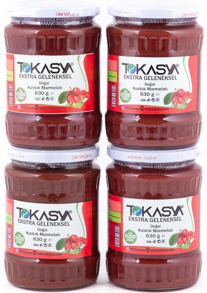 Doğal Kızılcık Marmelatı 630 G (4 Lü Kavanoz)