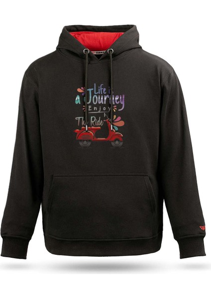 Scooter Life Tasarım Kapşonlu Tasarım Sweatshirt