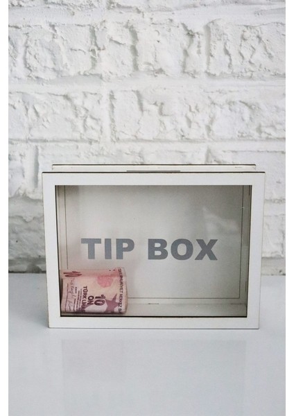 Tekno Trust Ahşap Özel Yapım Kilitli Beyaz Tıp Box- Kumbara