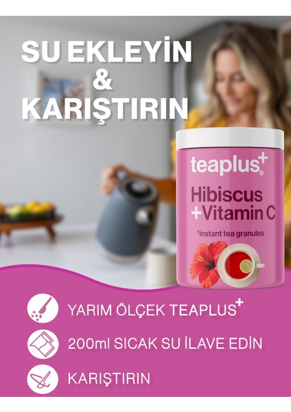 Teaplus+ Hibiskus Ekstresi & C Vitaminli Bitkisel Içecek Tozu 35gr