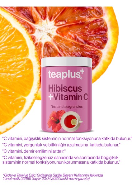 Teaplus+ Hibiskus Ekstresi & C Vitaminli Bitkisel Içecek Tozu 35gr