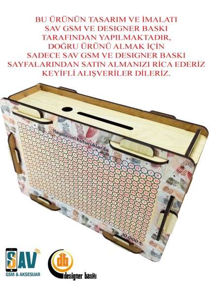 Tekno Trust Para Box, Hedef Kutusu 10.000 Tl Hedefli Kumbara, Para Desenli Tasarım Kumbara, Para Box Hedef Kutu