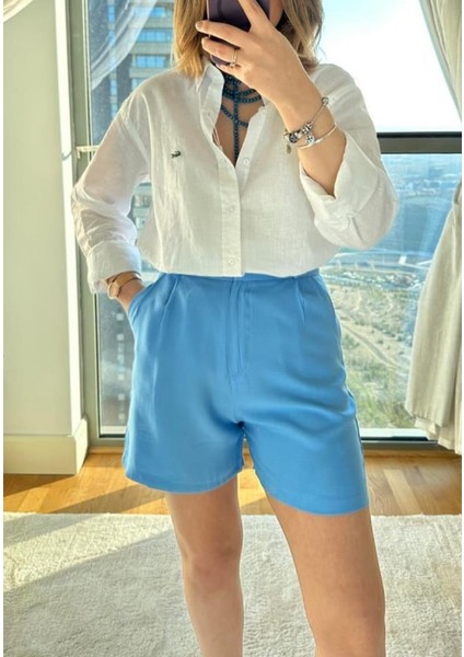 Lcst Unisex Beyaz Keten Gömlek