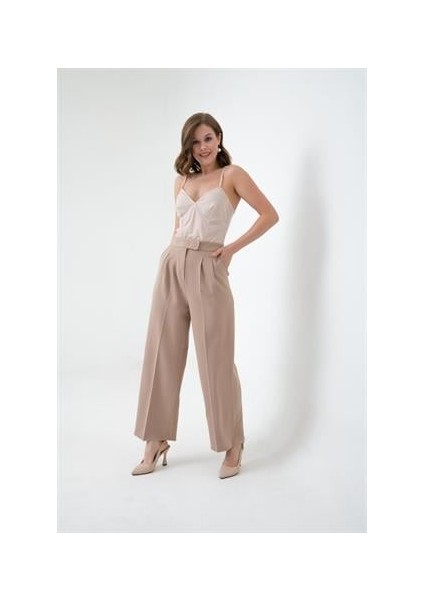 Kadın Palazo Pantolon Bej modelleri