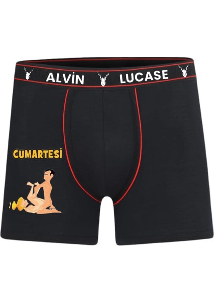 2 Adet Boxer 2 Gün 2 Farklı Pozisyon Özel Tasarım Hafta Sonu Temalı Eğlenceli Erkek Komik Boxer Siyah fiyatları