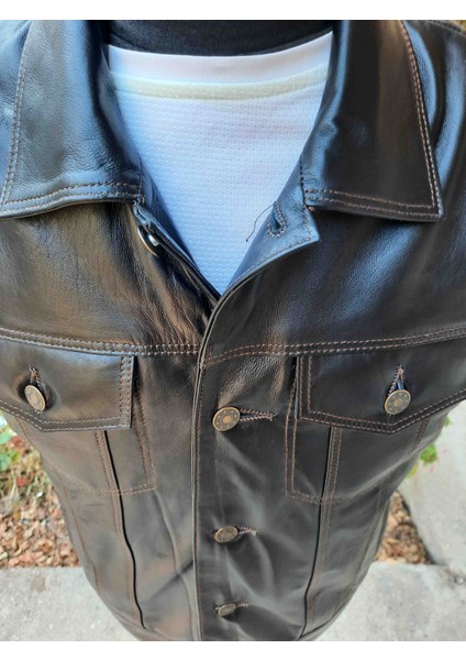 Hakiki Deri Kot Model Chopper Motorcu Yelek fiyatları