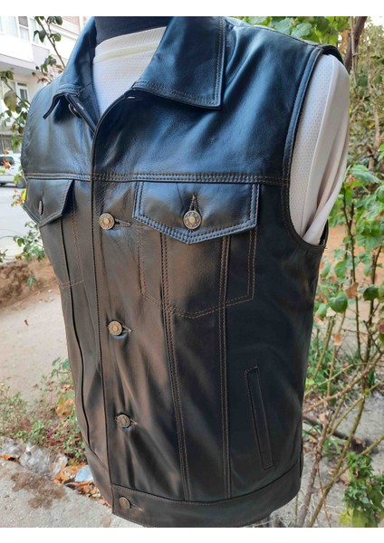 Hakiki Deri Kot Model Chopper Motorcu Yelek modelleri