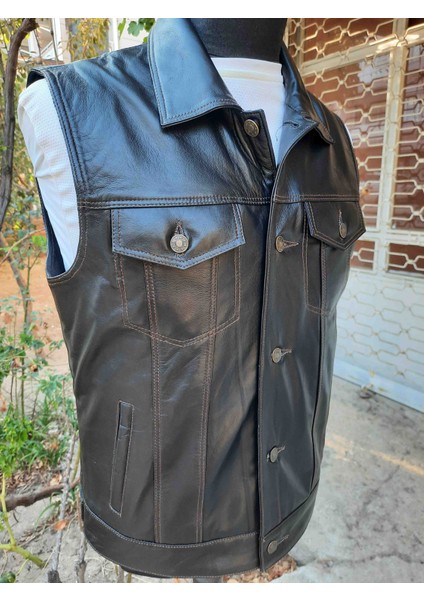 Hakiki Deri Kot Model Chopper Motorcu Yelek fırsatları