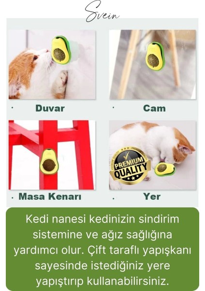 Doğal Avokado Kedi Nanesi Otu Topu Oyuncağı Yapışkanlı Yalama Sakinleştirici Catnip Yenilebilir Çimi